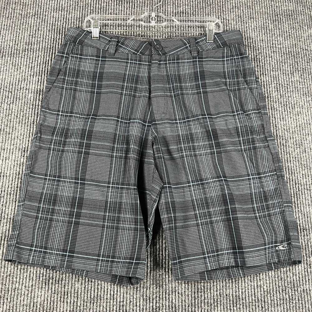O'Neill‎ Shorts Mens 34 Black Plaid Chino Golf Outdoor Casual Lightweight